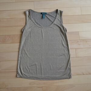 Lauren Ralph Lauren Tank Top Gold Size 1X Sparkle